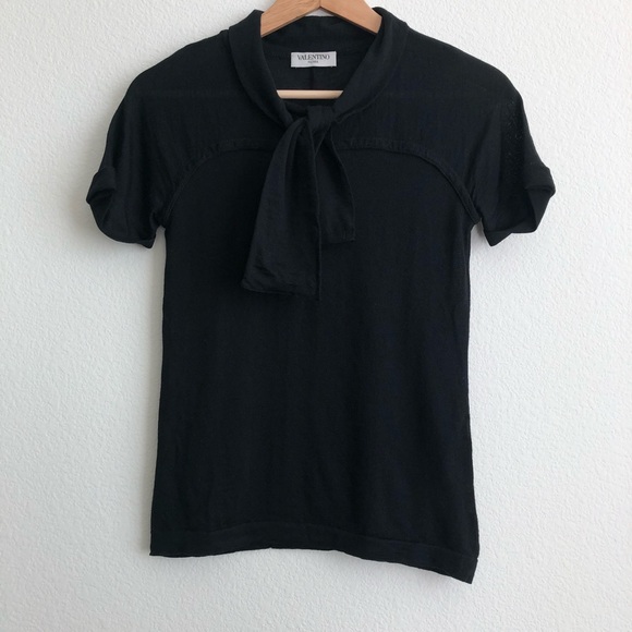 Valentino Sweaters - VALENTINO merino wool short sleeve sweater blouse